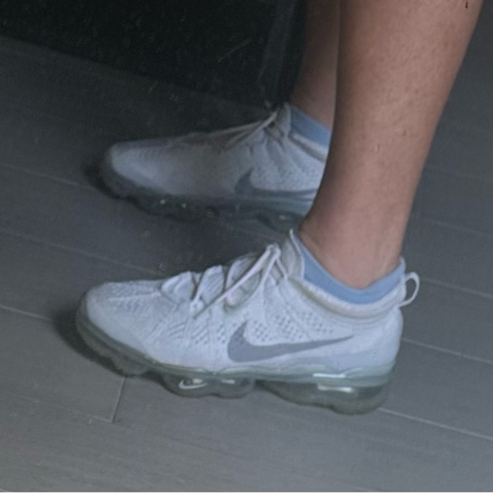 Nike White and Platinum VaporMax Athletic Shoes - Picture 12 of 12